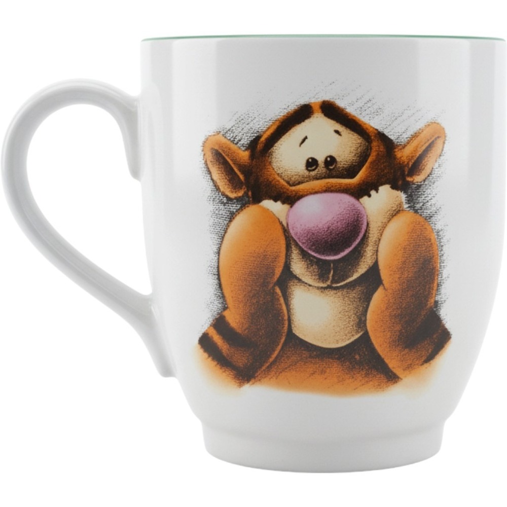 Disney Tigger Coffee Mug Unisex OS White Green Sketch Art Cup